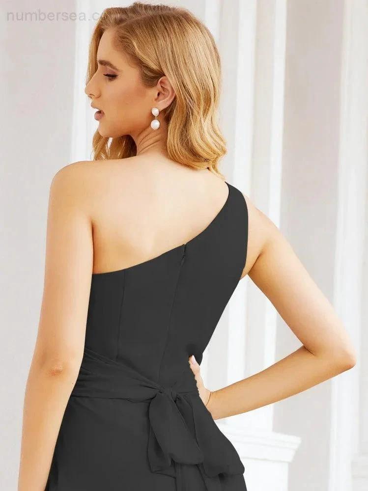 ZapDress One Shoulder Bridesmaid Dresses Long Formal Prom Gowns 28048 (ZD17055)
