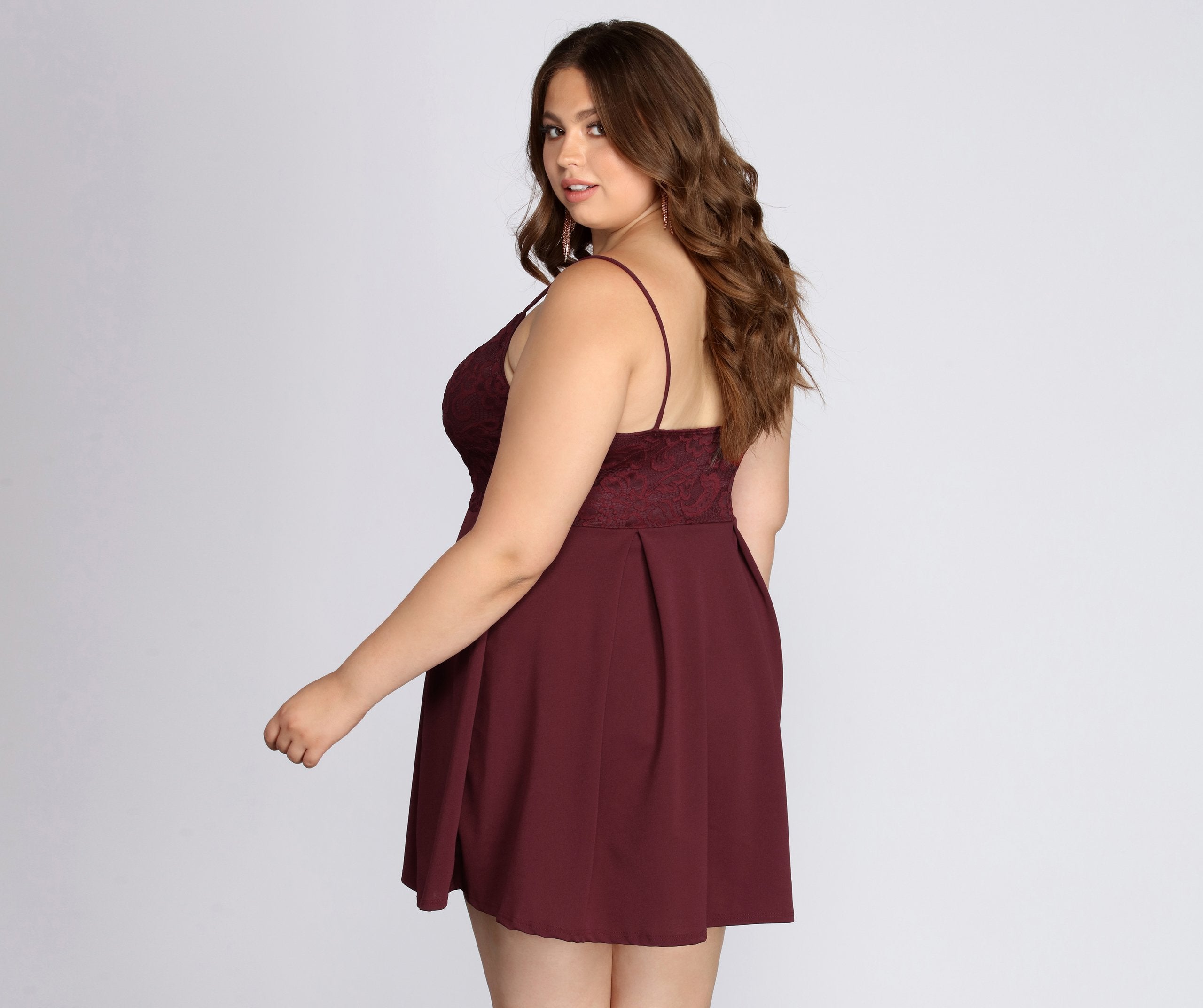 Plus Lace Appeal Skater Dress - Fashionpara