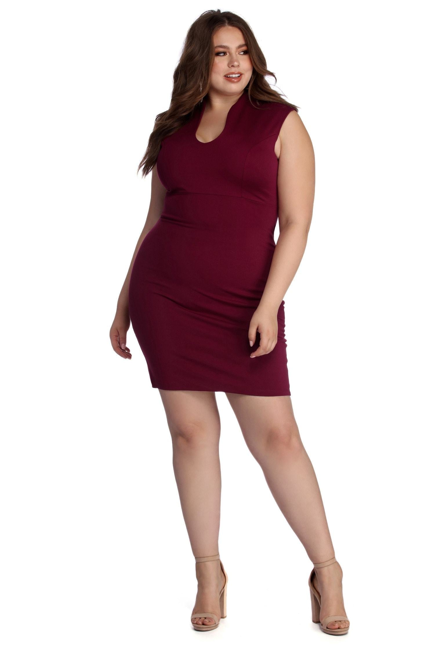 Plus Classic Midi Dress - Fashionpara