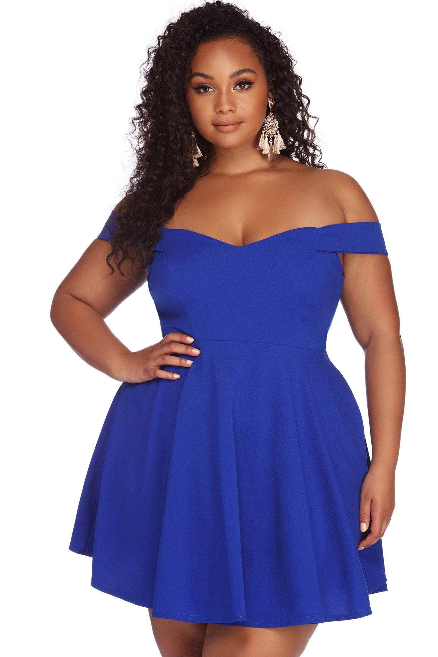 Plus Charming Sweetheart Skater Dress - Fashionpara