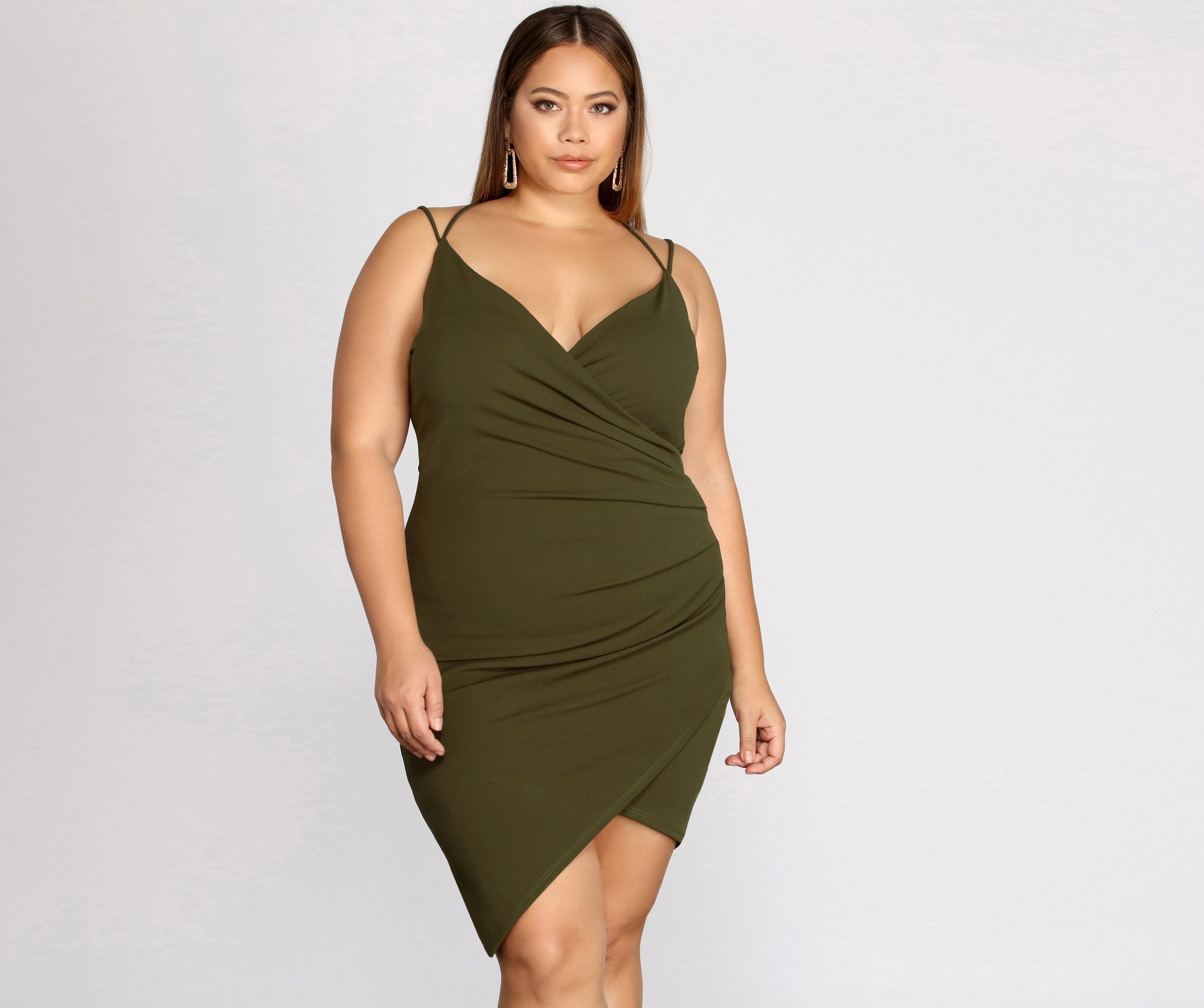 Plus Strappy & Stunning Mini Dress - Fashionpara