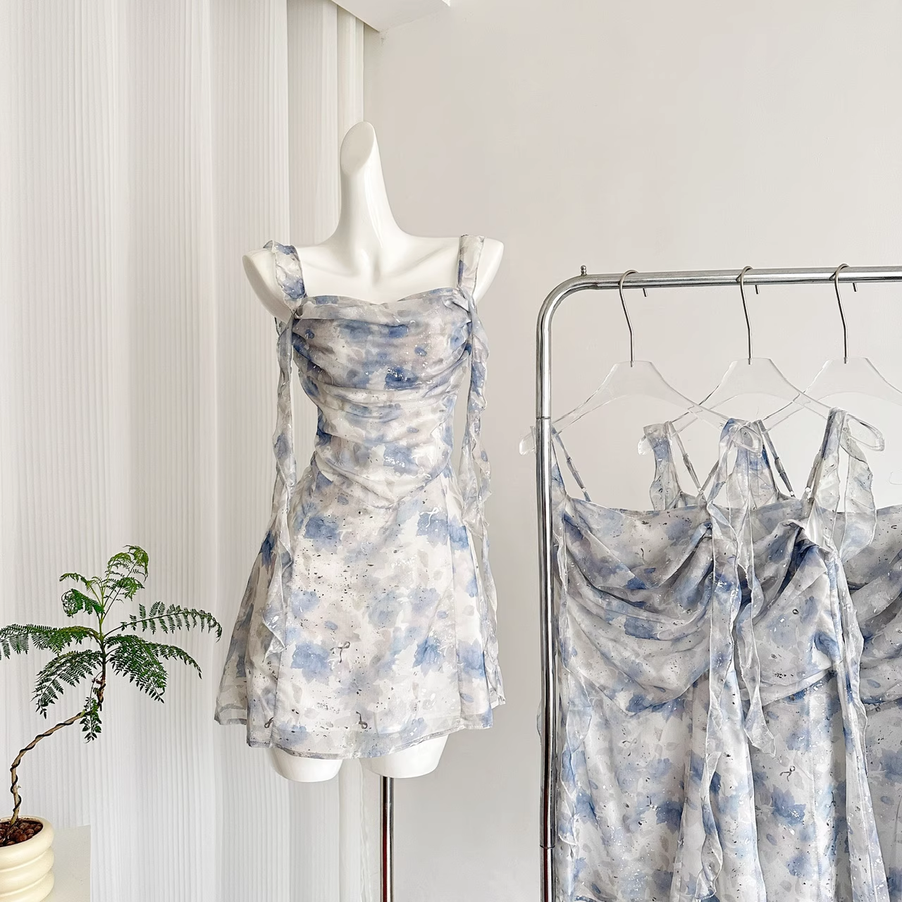 Classy Floral A Line Short Party Dress Vacation Dress