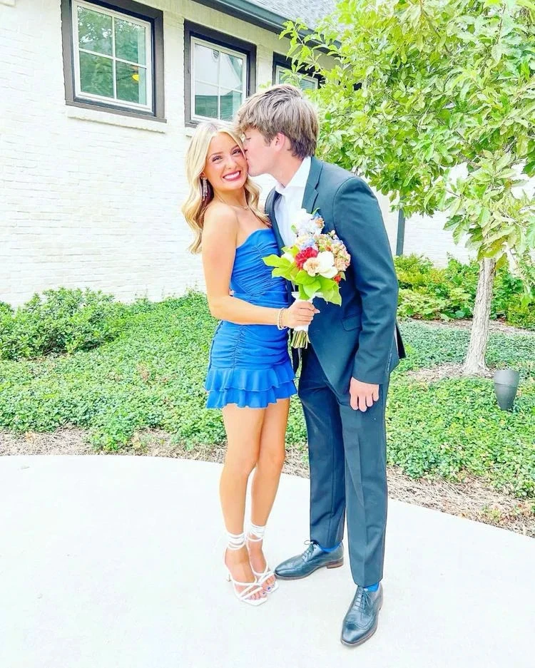 Lovely Strapless Royal Blue Homecoming Dress Cocktail Dress Y4330 by simplepromdress
