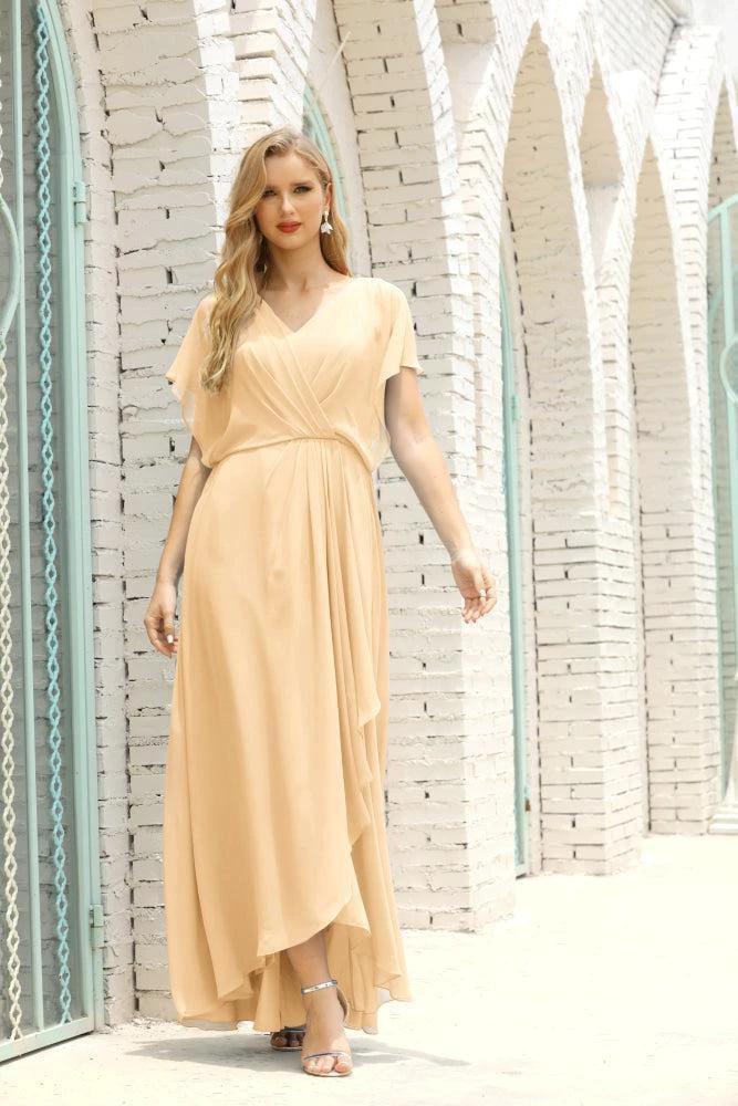 Numbersea Mother of The Bride Dresses Plus Size V-Neck Floor Length Formal Prom Dress for Wedding Guest 28020 by numbersea