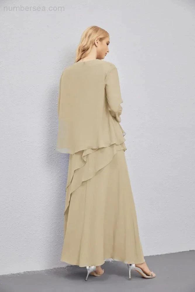 Mother of Bride Dresses with Open Front Lightweight Cardigan Formal Prom Gown  28081 (ZD16990)