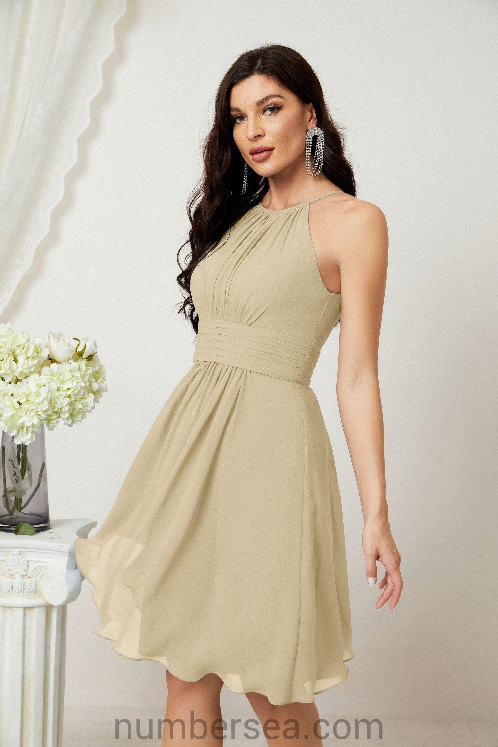 Halter Homecoming Dresses Formal Evening Party Cocktail Dress 28011 Clearance sale (ZD16954)