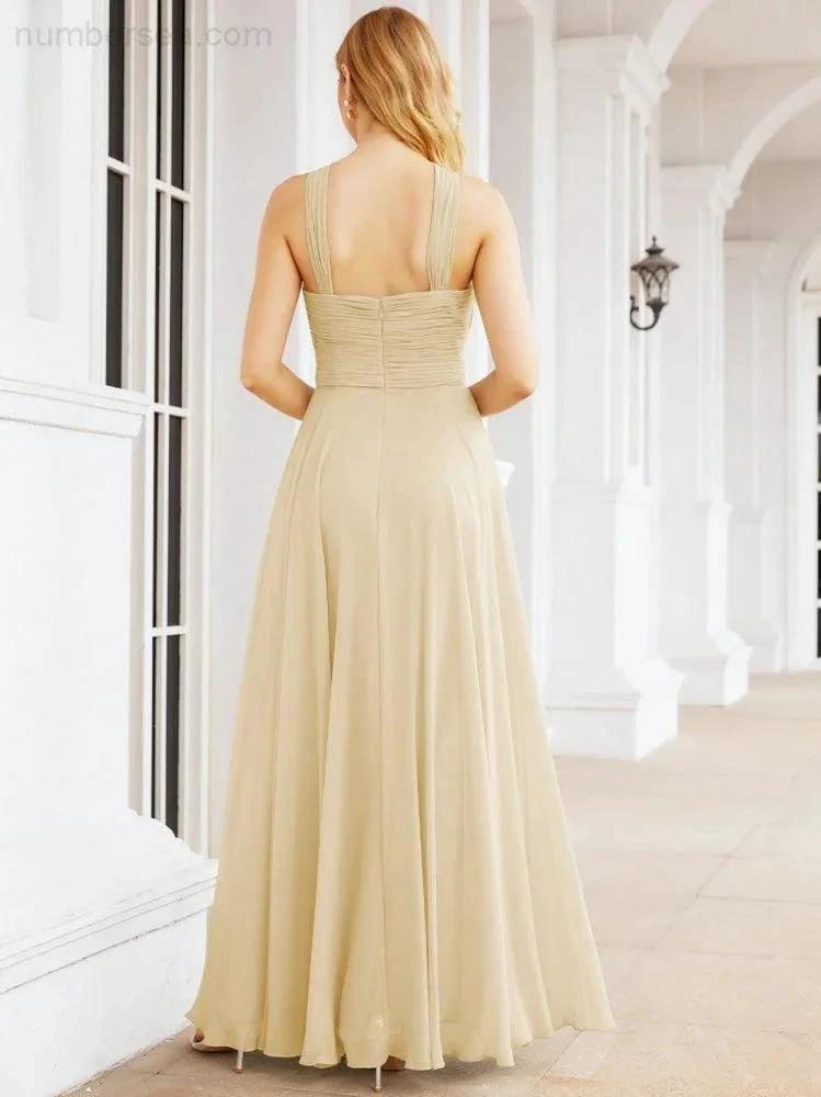 ZapDress Crisscross Halter Bridesmaid Dresses for Party Wedding Evening Prom Maxi Ball Gowns 28053 (ZD17037)