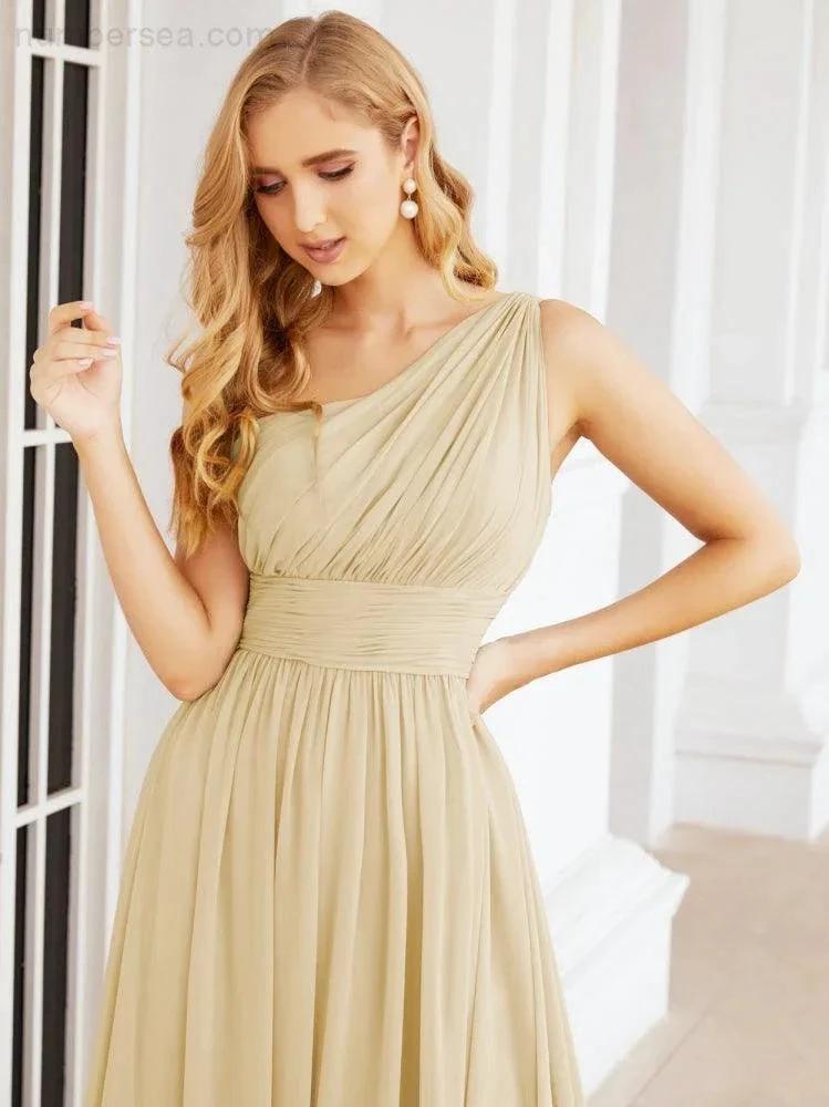 ZapDress One Shoulder Bridesmaid Dresses Long Maxi Formal Evening Party Prom Gowns 28061 (ZD17044)