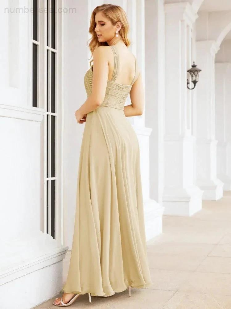 ZapDress Crisscross Halter Bridesmaid Dresses for Party Wedding Evening Prom Maxi Ball Gowns 28053 (ZD17037)