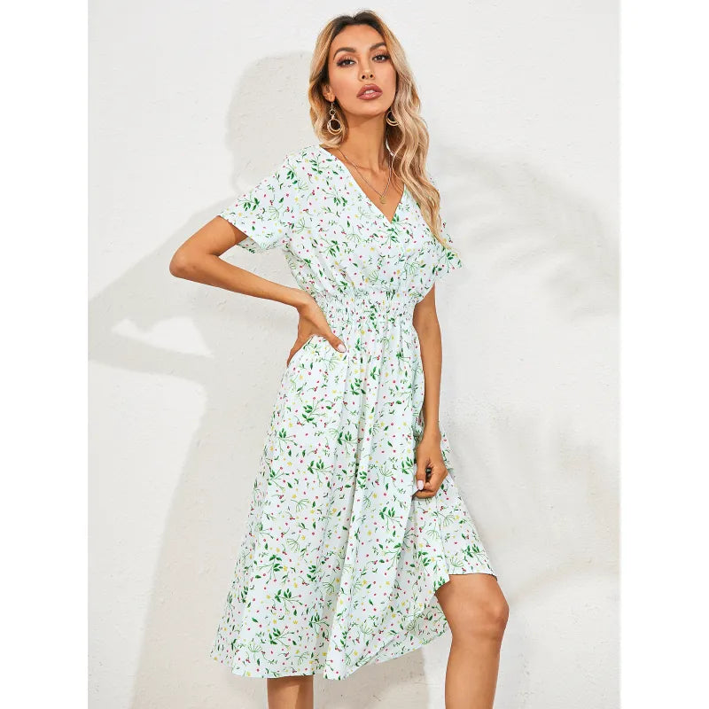Bianca Elevated Summer Dress with Floral Print Occasion Wear