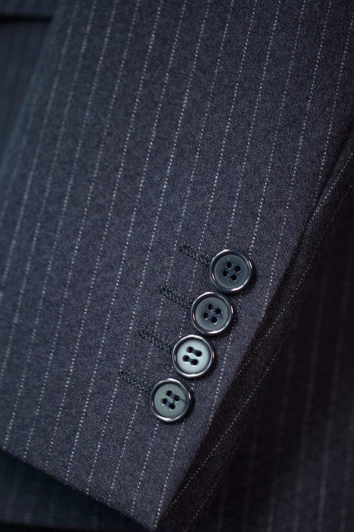 Pinstripe Wool Wedding Suit Three Piece Groom Formal Set (ZD17107)