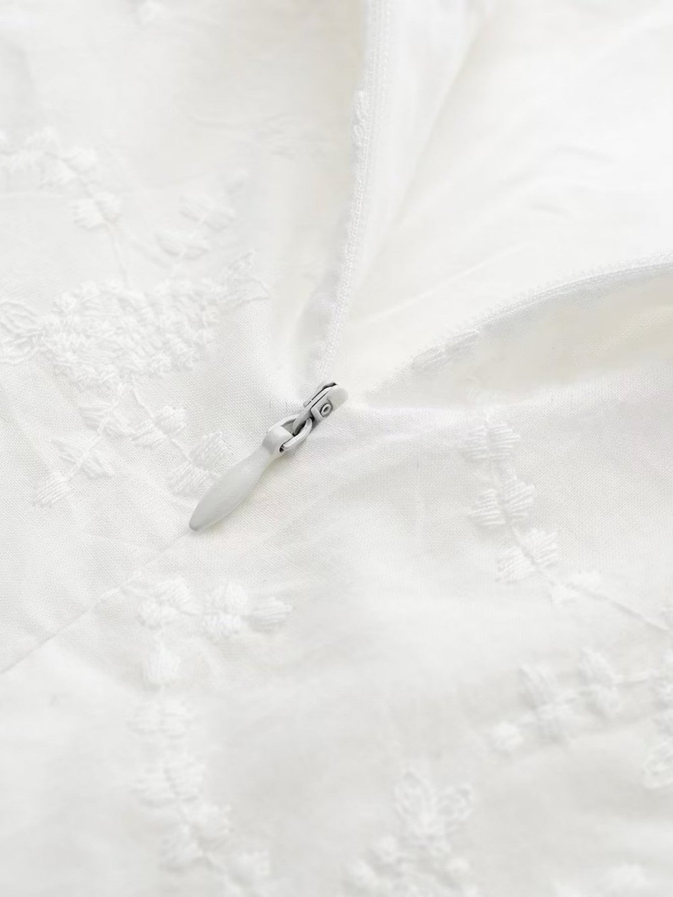 Short Puff Sleeves Cute White Aquare Collar Short Graduation Party Dress - Fashionpara