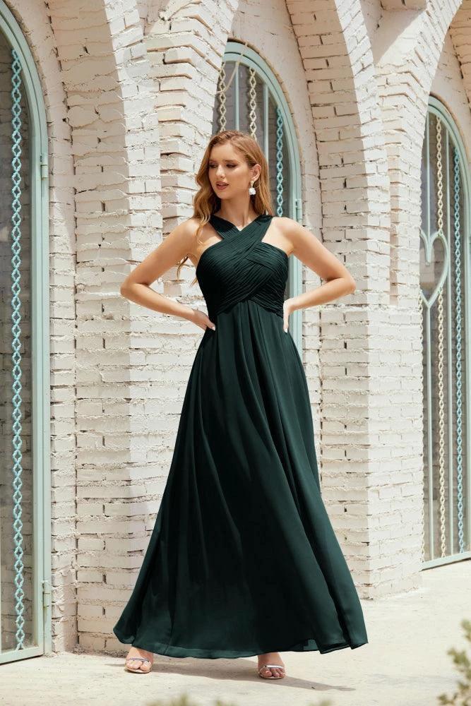 Halter Bridesmaid Dresses Formal Cocktail Prom Gown 28015 by numbersea