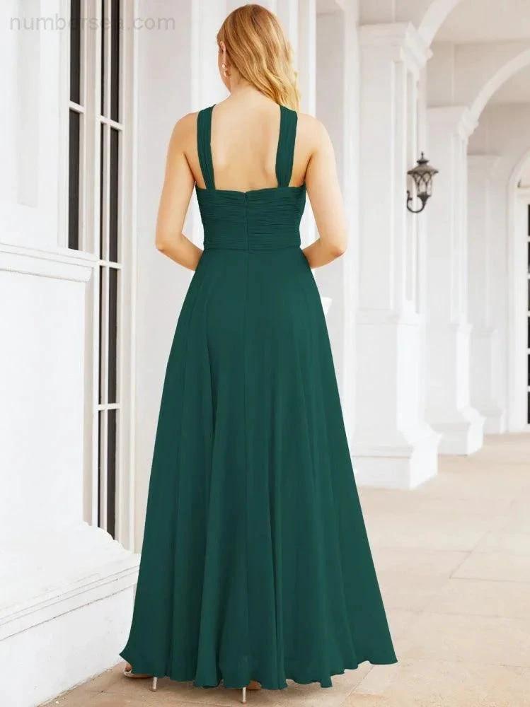 ZapDress Crisscross Halter Bridesmaid Dresses for Party Wedding Evening Prom Maxi Ball Gowns 28053 (ZD17037)