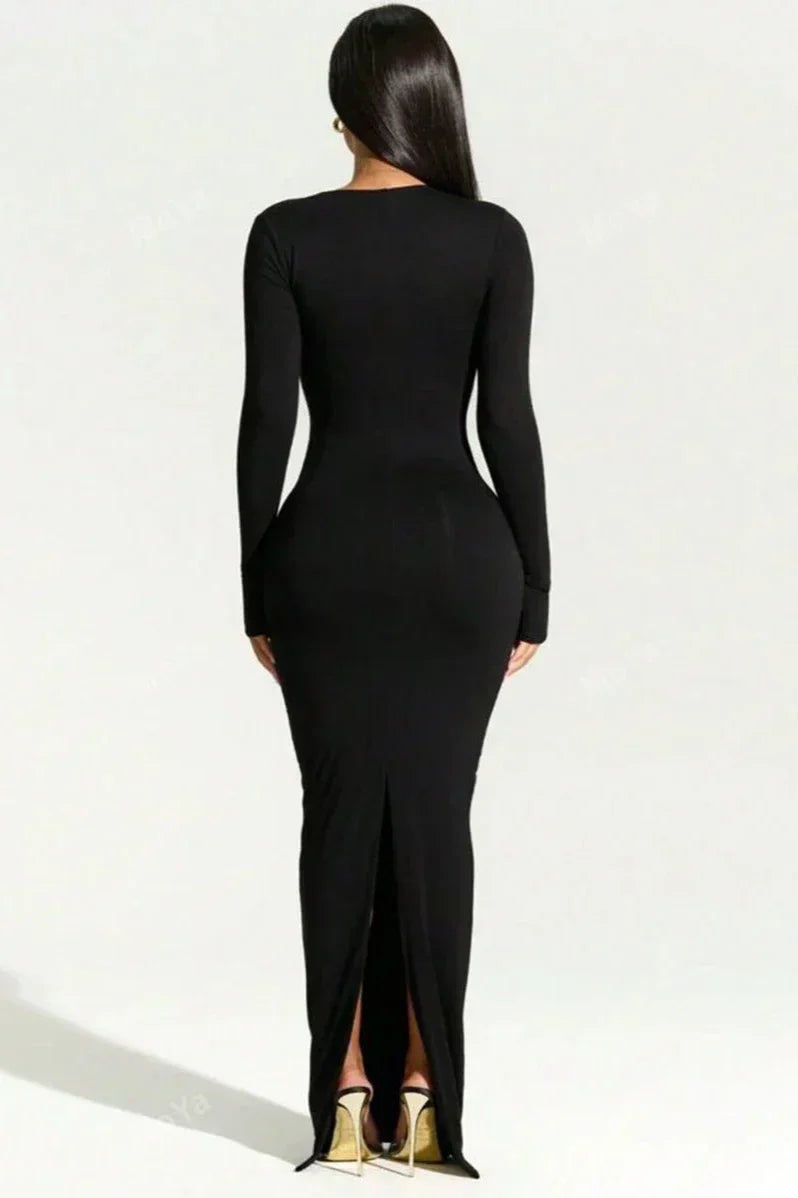 Eclipse Elegance One Shoulder Slim Fit Maxi Dress