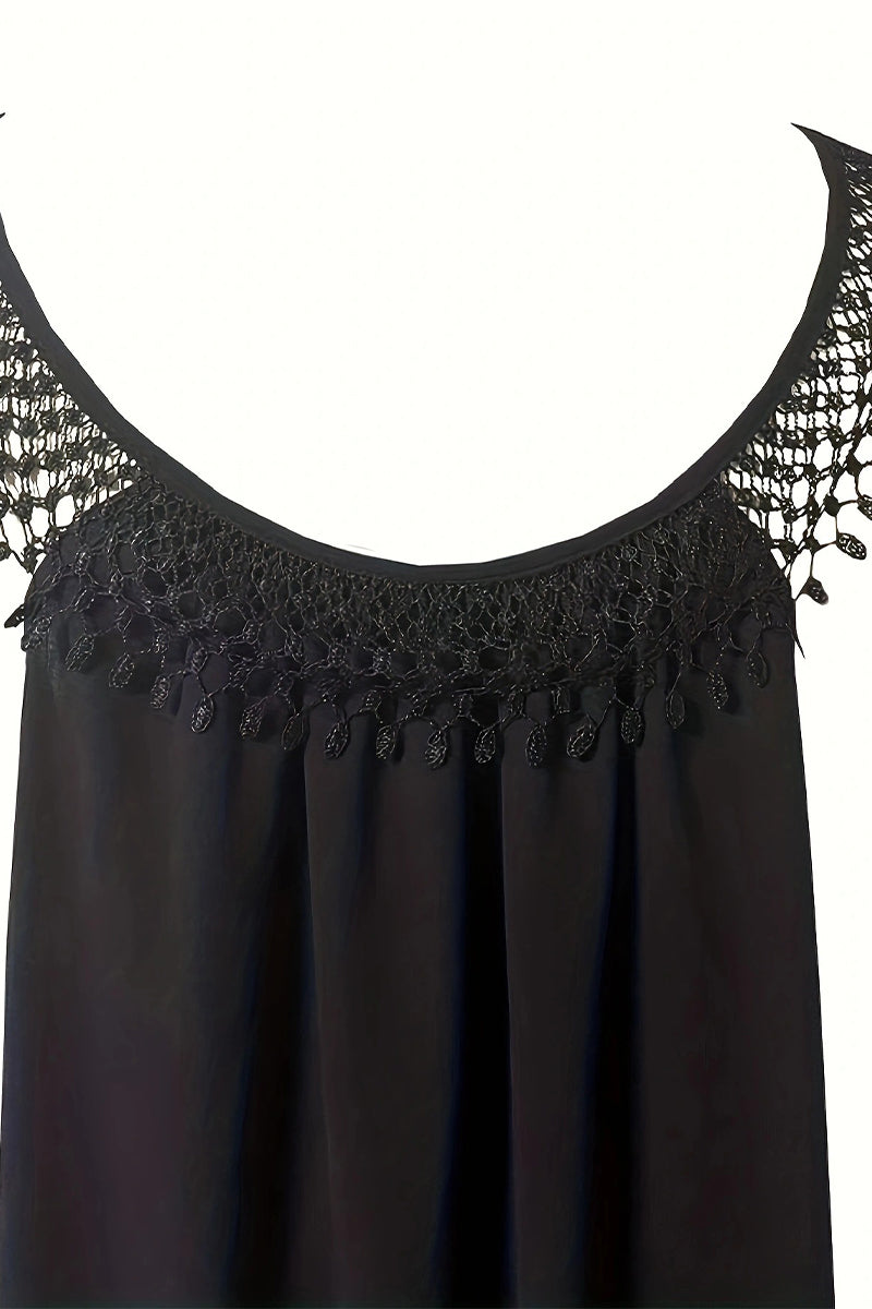 Casual Simplicity Solid Tassel U Neck Sleeveless Dresses - Fashionpara