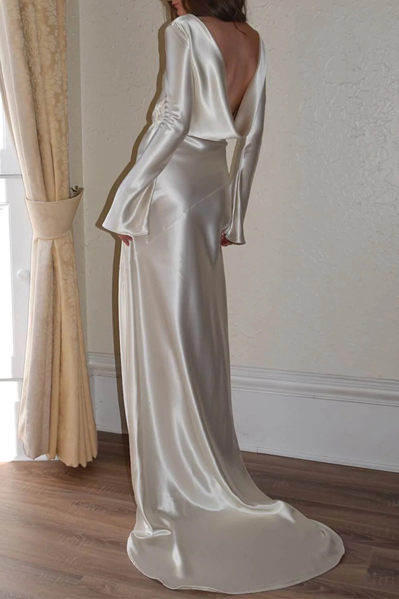 Sexy Prom Backless O Neck Evening Dresses - Fashionpara