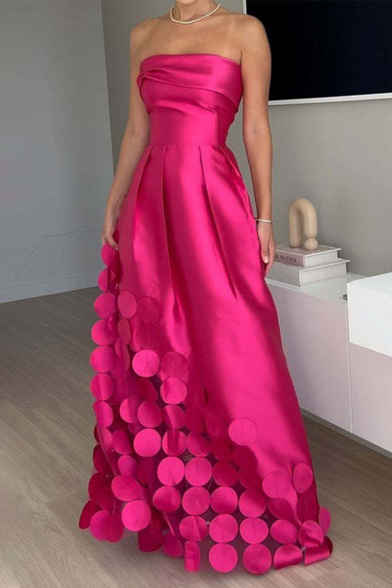 Lucía Timeless Casual Ruched Strapless Patchwork Prom Evening Dresses Boutique Collection
