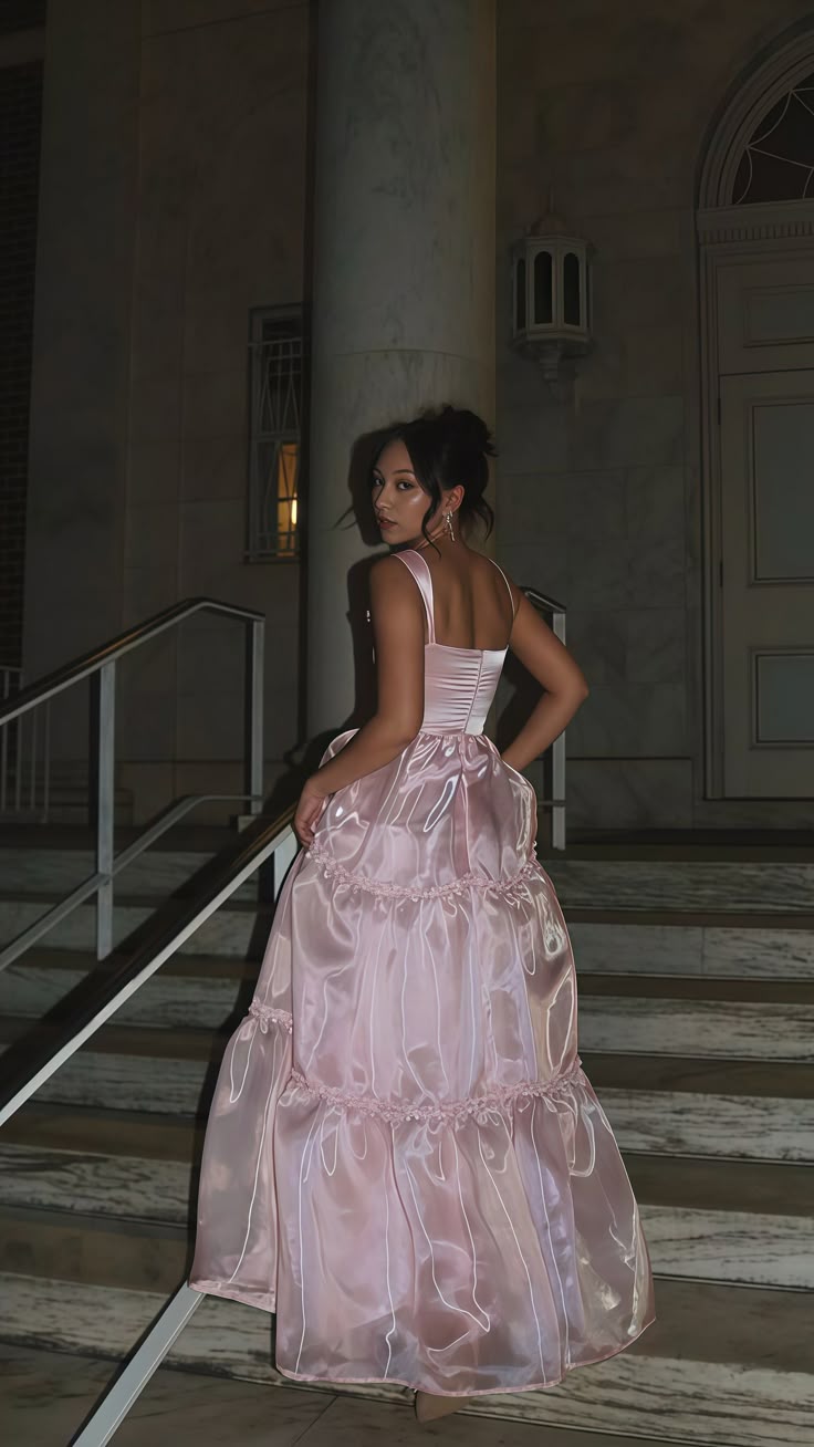 Stylish A Line Spaghetti Straps Pink Long Prom Dress with Lace