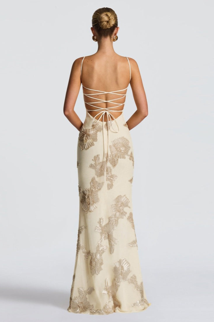 Backless Floral Tie Relaxed Dress for Modern Casual Wear