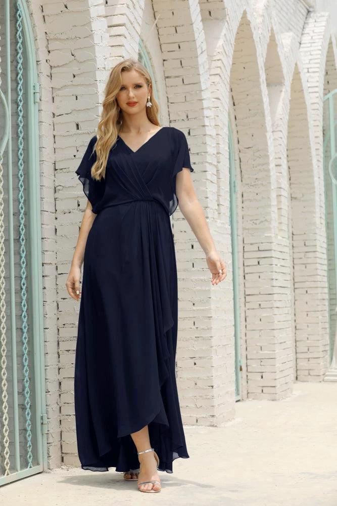 Numbersea Mother of The Bride Dresses Plus Size V-Neck Floor Length Formal Prom Dress for Wedding Guest 28020 by numbersea