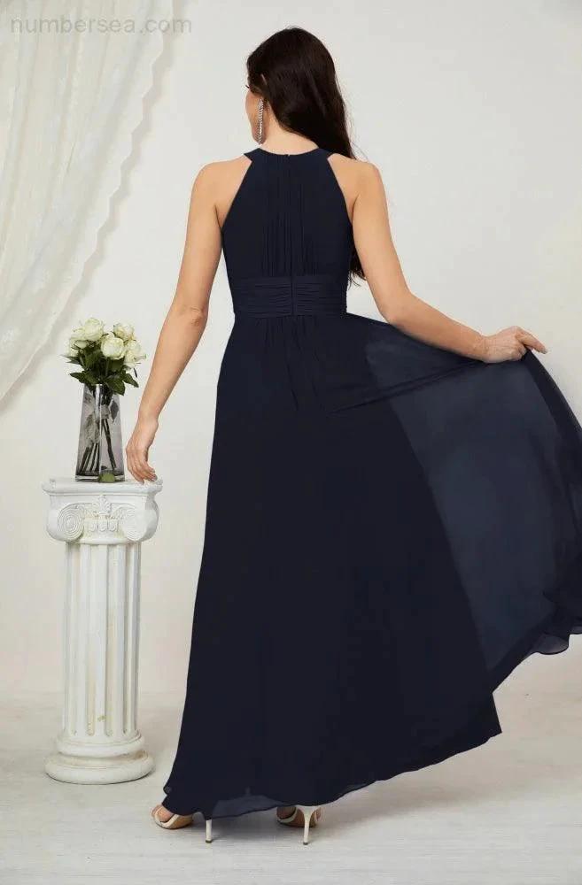 ZapDress Formal Party Gown Dress Chiffon Halter Long Sleeveless Bridesmaid Dresses 2802 (ZD16960)