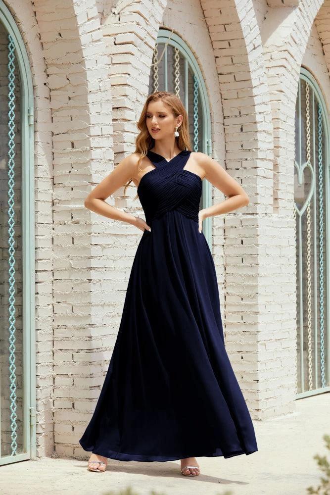 Halter Bridesmaid Dresses Formal Cocktail Prom Gown 28015 by numbersea