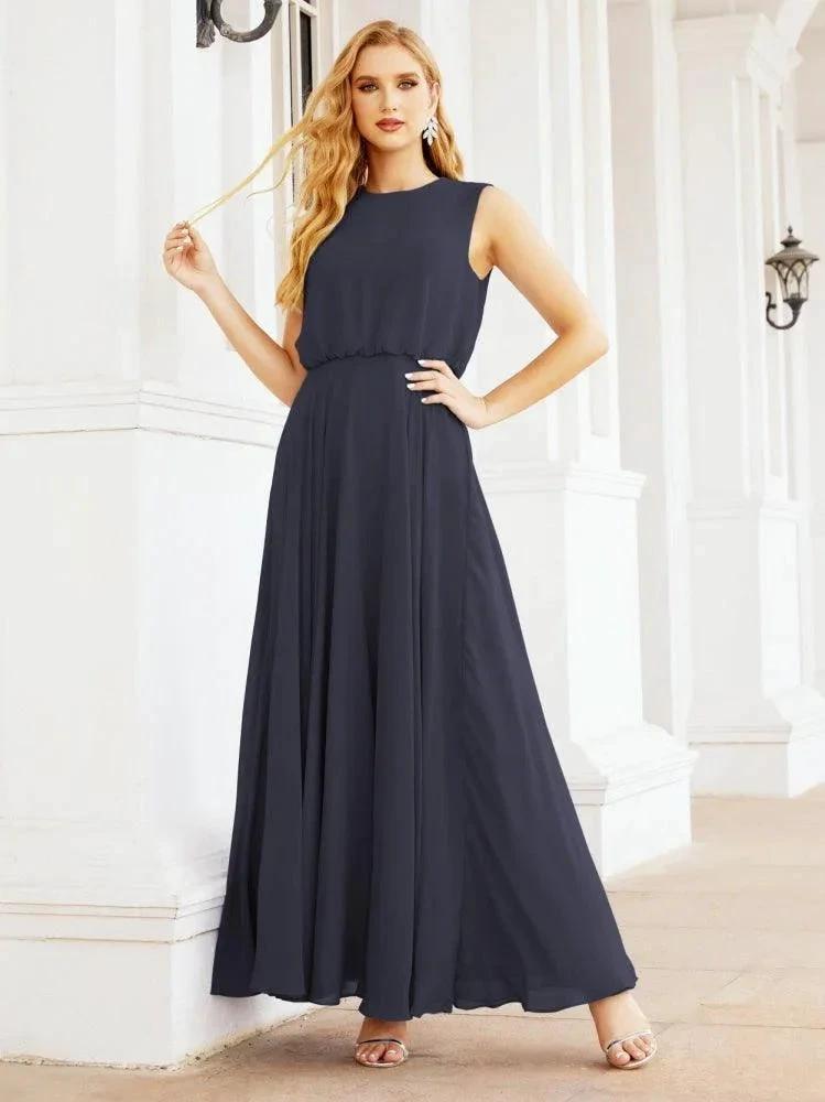 Numbersea Sleeveless Long Bridesmaid Dress A line Formal Evening Prom Gown 28025 by numbersea