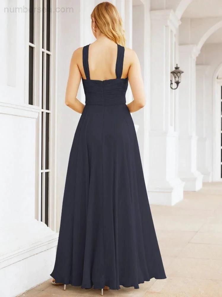 ZapDress Crisscross Halter Bridesmaid Dresses for Party Wedding Evening Prom Maxi Ball Gowns 28053 (ZD17037)