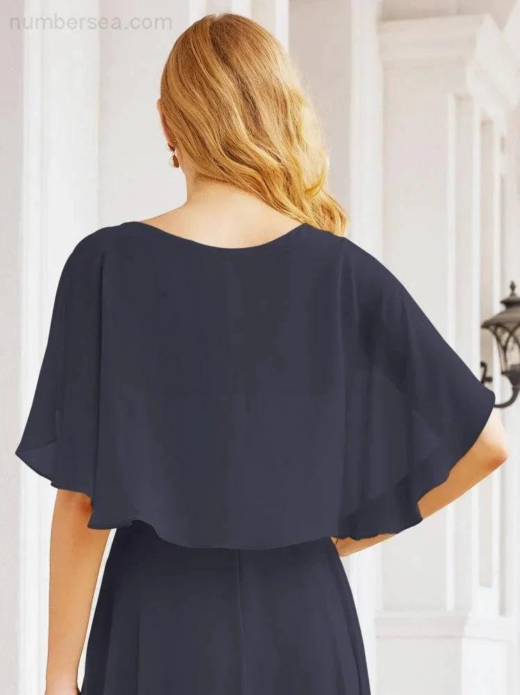 ZapDress Bridesmaid Dresses for Wedding Formal Evening Party Prom Gown with Cape 28050 (ZD17057)