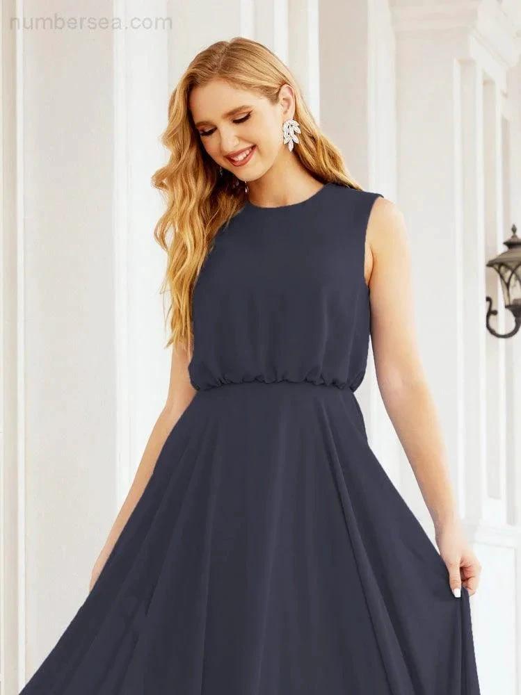 ZapDress Sleeveless Long Bridesmaid Dress A line Formal Evening Prom Gown 28025 (ZD17053)