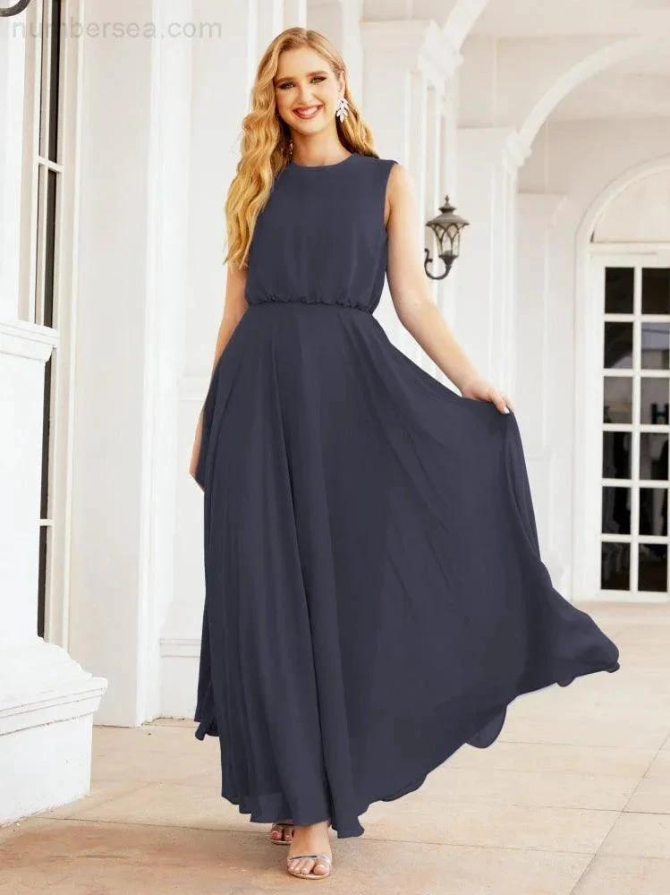 ZapDress Sleeveless Long Bridesmaid Dress A line Formal Evening Prom Gown 28025 (ZD17053)
