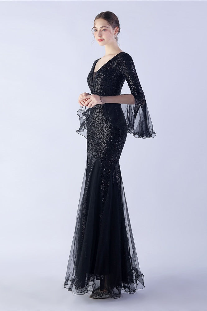 Sequin Ruffled Mesh Dress with Contemporary Everyday Styling