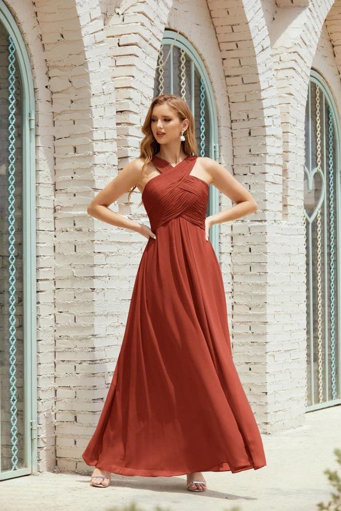 Halter Bridesmaid Dresses Formal Cocktail Prom Gown 28015 by numbersea