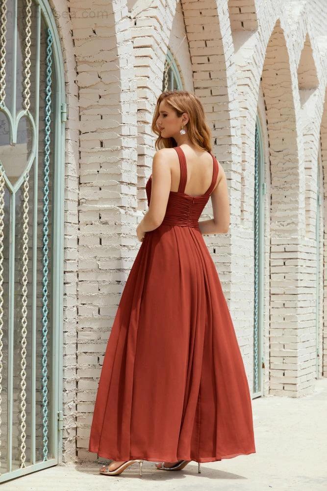 Halter Bridesmaid Dresses Formal Cocktail Prom Gown 28015 (ZD16956)