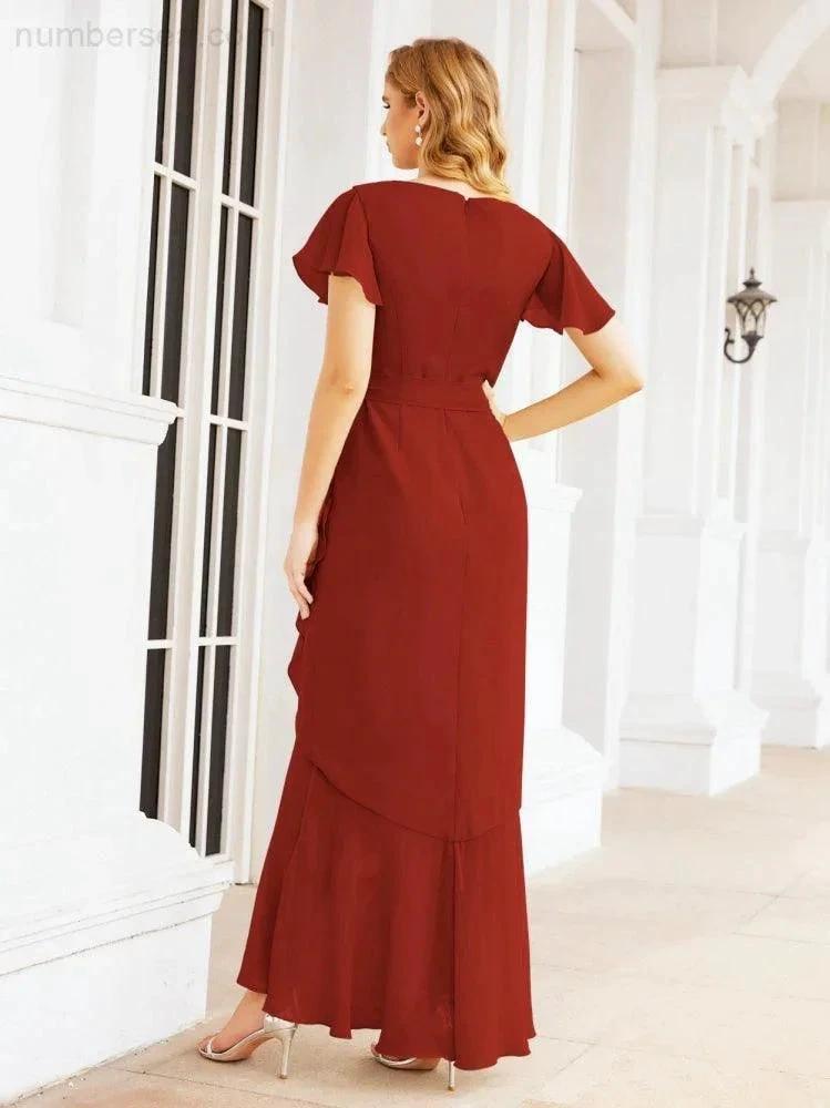 ZapDress Ruffled Bridesmaid Dresses Mermaid Formal Violin Evening Party Prom Gowns 28042 (ZD16997)
