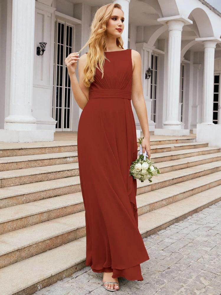 Numbersea Bridesmaid Dresses for Wedding Ruffles Long Formal Prom Gowns 28039 by numbersea