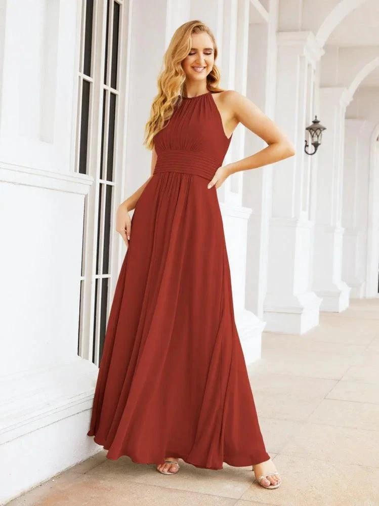 Numbersea Keyhole Bridesmaid Dresses Sleeveless Formal Evening Party Prom Gowns 28043 by numbersea
