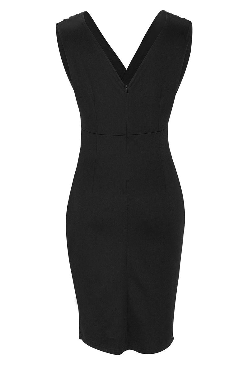 Celebrities Elegant Solid Slit Fold V Neck Evening Dress Dresses(4 Colors) - View 9 | VelvetHem