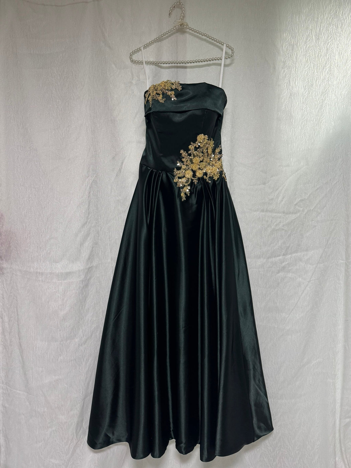 Stunning A Line Satin Prom Party Dress With Beading Modest Graduation Dress - VelvetHem