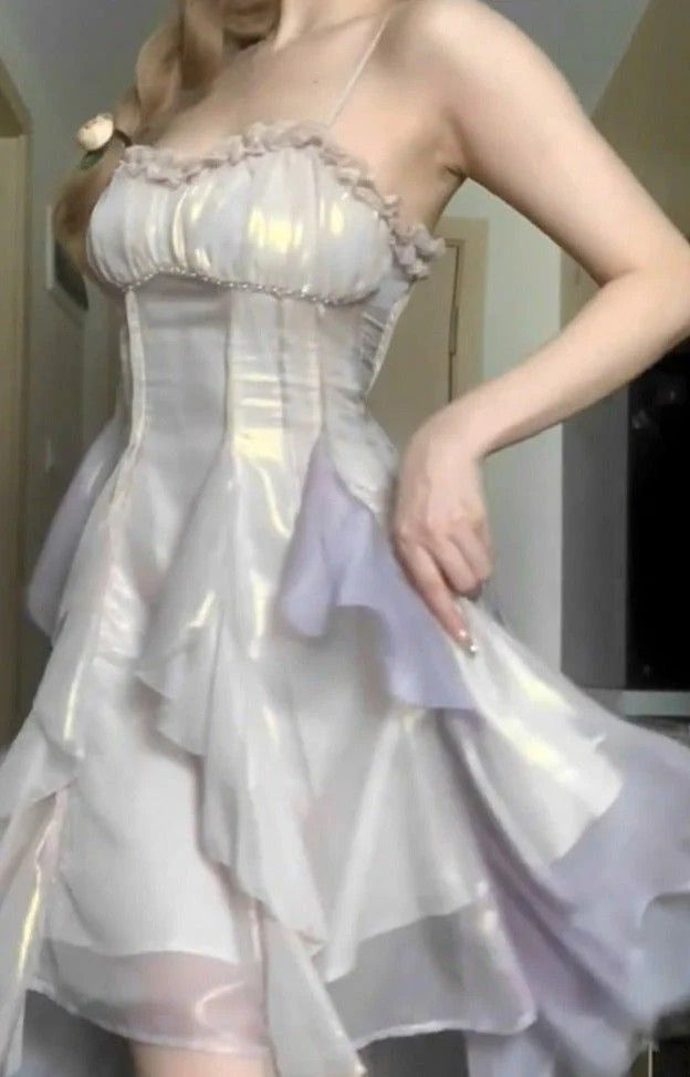 Pretty Spaghetti Straps Tulle Ruffles A Line Short Homecoming Dress Formal 21st Birthday Outfits