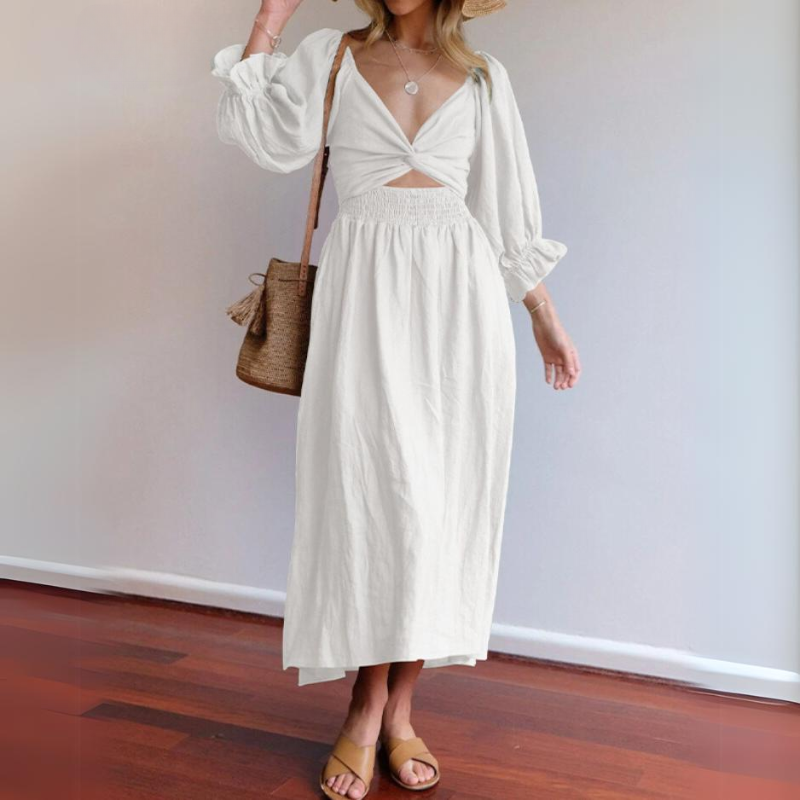 Stella Exclusive French Dress with Ruffled Sleeves Boutique Collection