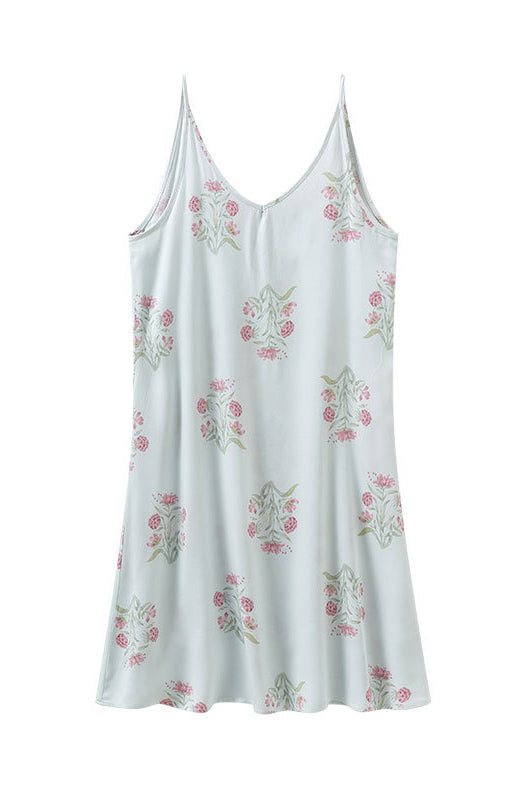 Emilia Boutique Printed Camisole Dress with Crossed Straps At the Back Chic Silhouette Collection