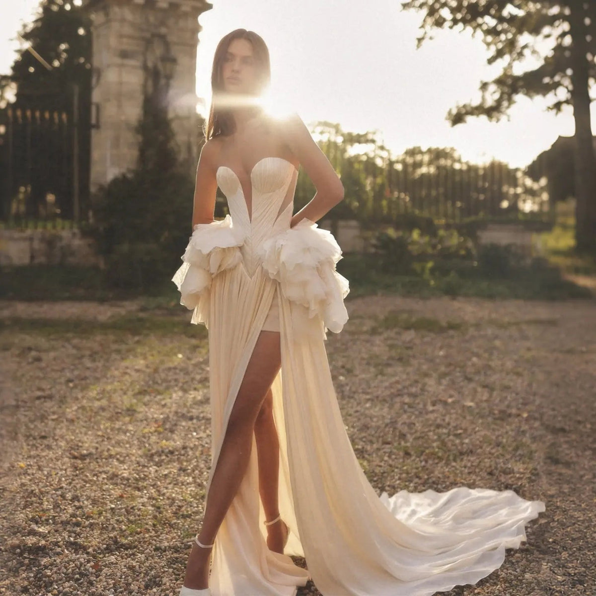 Sexy Plunging Strapless Mermaid Wedding Dresses  ZP022