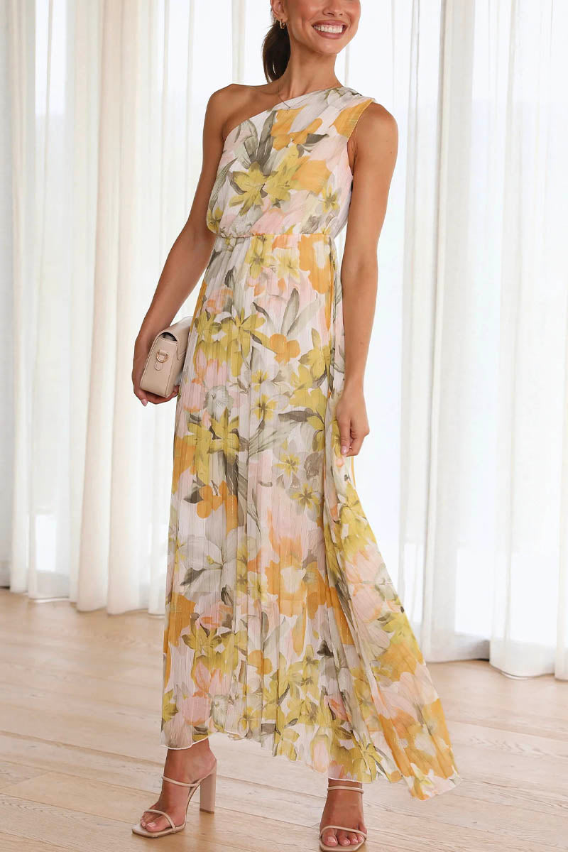 Elvia Luxe Printed Dress with Dropped Sleeves Everyday Edit