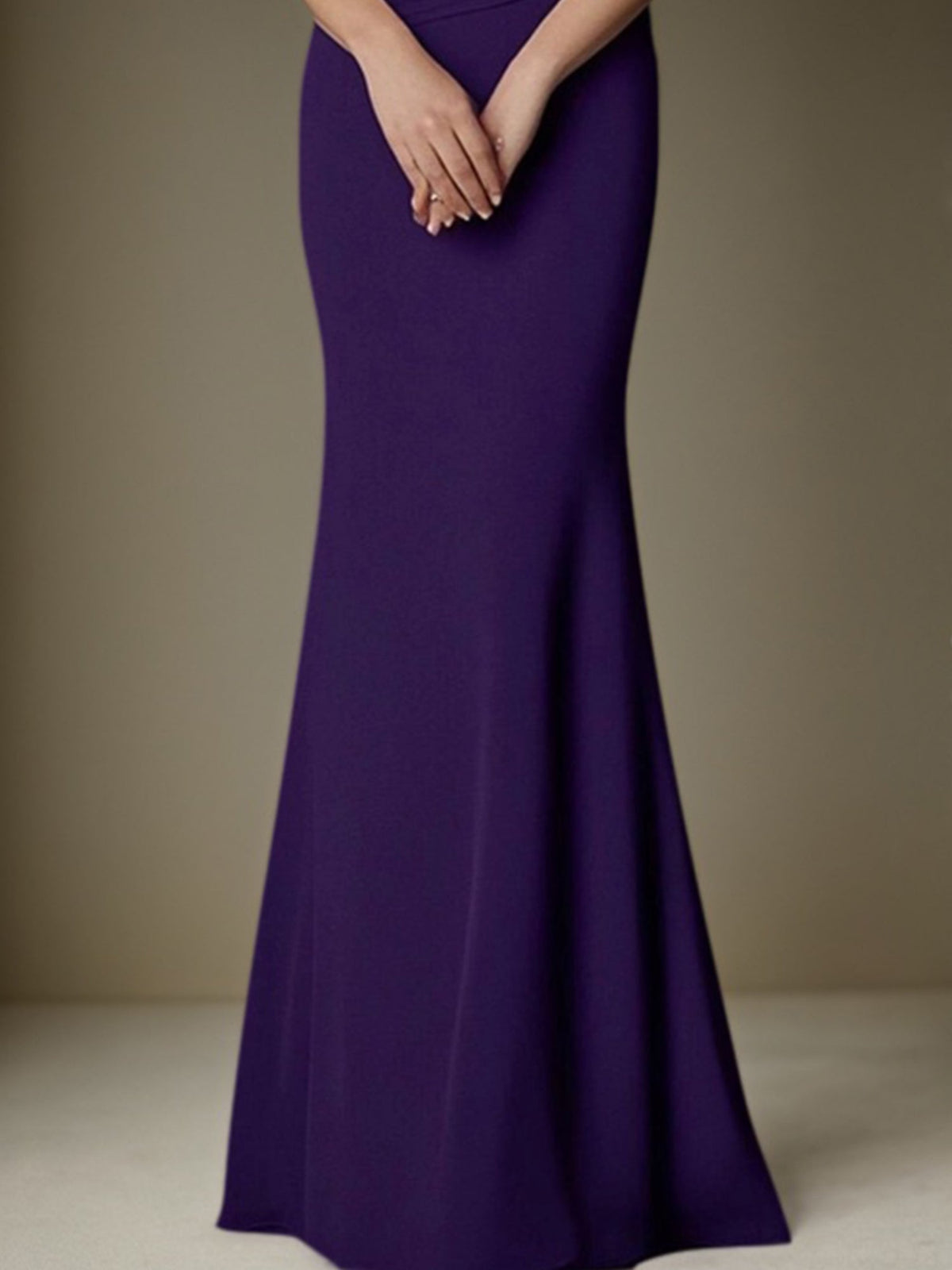 Formal Dress Purple Off-The-Shoulder Maxi Mother of the Bride Dress - View 3 | FashionDia