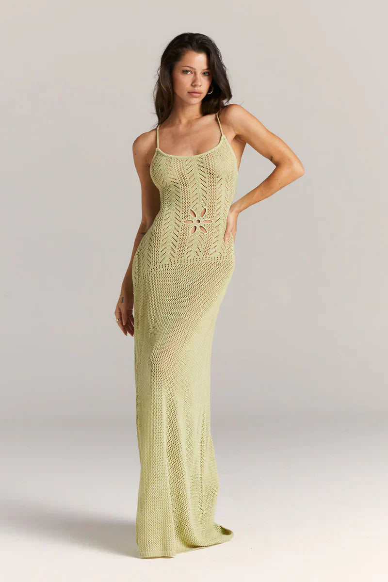 Cut - Out Knitwear Dress - Floral