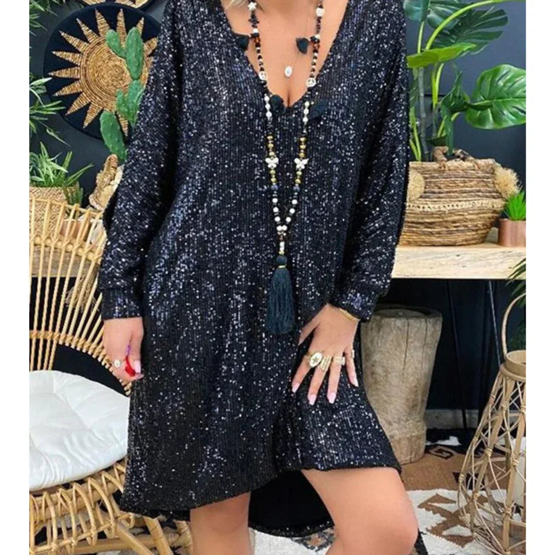 Ava Effortless Glittering Sequin Dress Evening Wear Edit