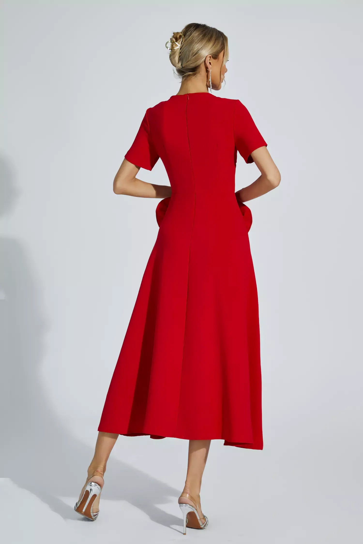Sol Premium Grace Short Sleeved Midi Dress with Bloom Evening Wear Edit