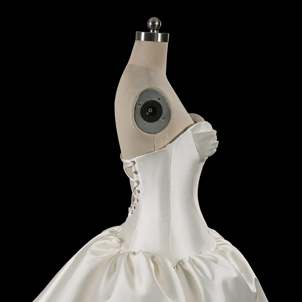 Classic White Satin Strapless Ball Gown Wedding Dress with Veil ZP114